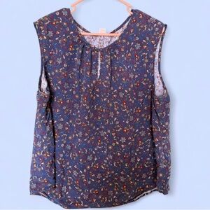 Old Navy Floral Print Blouse - Navy